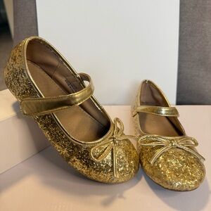 Gold Glitter Kids Dress Shoes (Girls)